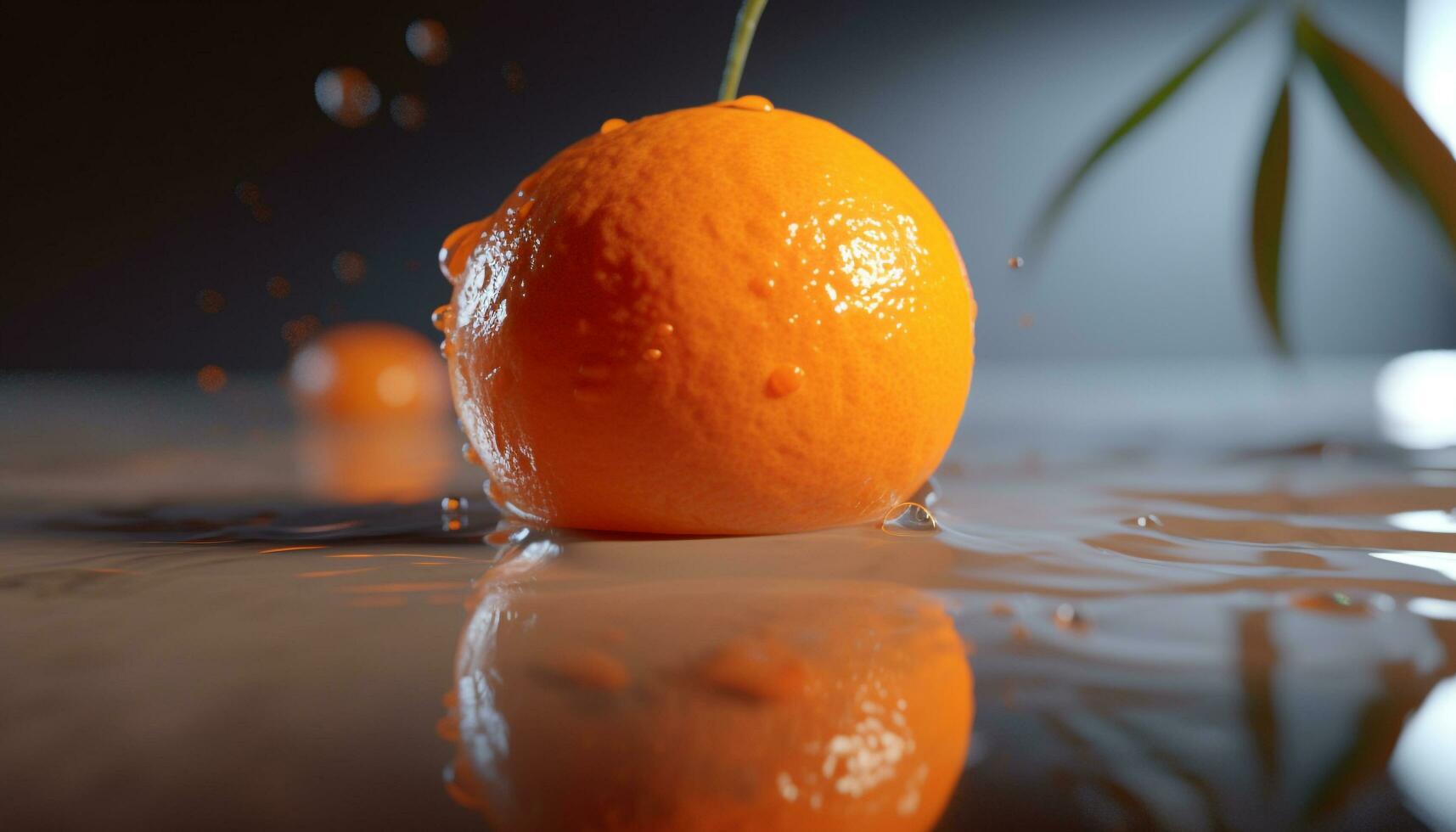 sappig citrus plak weerspiegelt levendig natuur in verfrissend zomer drinken gegenereerd door ai foto