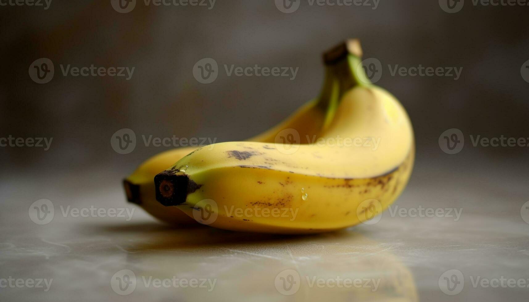 rijp biologisch banaan, een gezond tussendoortje Aan een houten tafel gegenereerd door ai foto