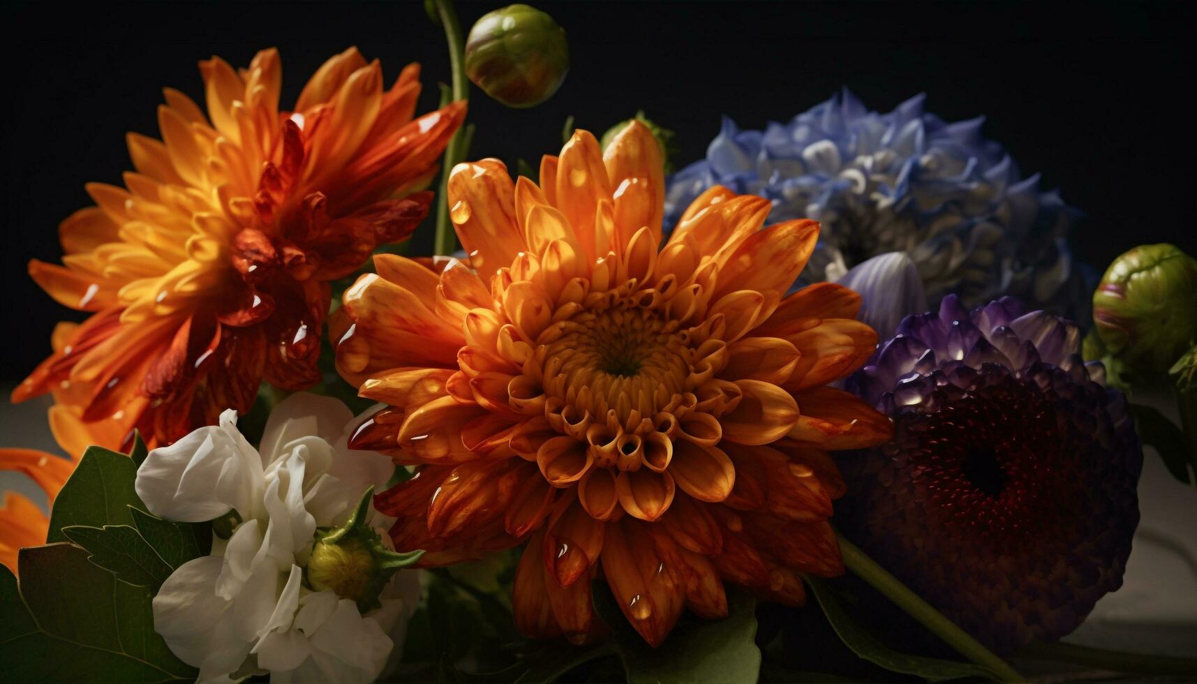 levendig boeket van multi gekleurde bloemen in natuur schoonheid gegenereerd door ai foto