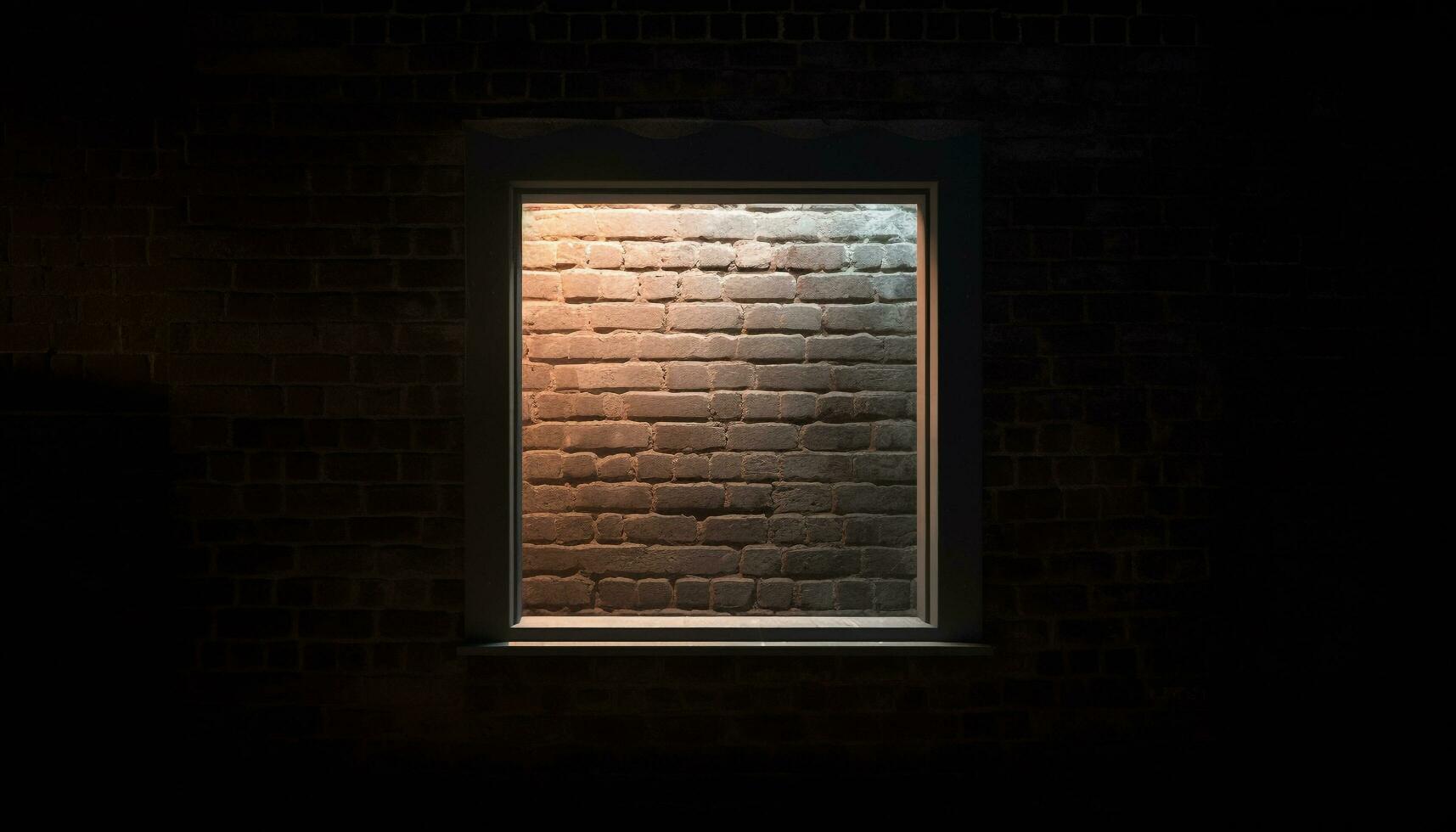 donker oud steen muur met roestig venster in verlaten gebouw gegenereerd door ai foto