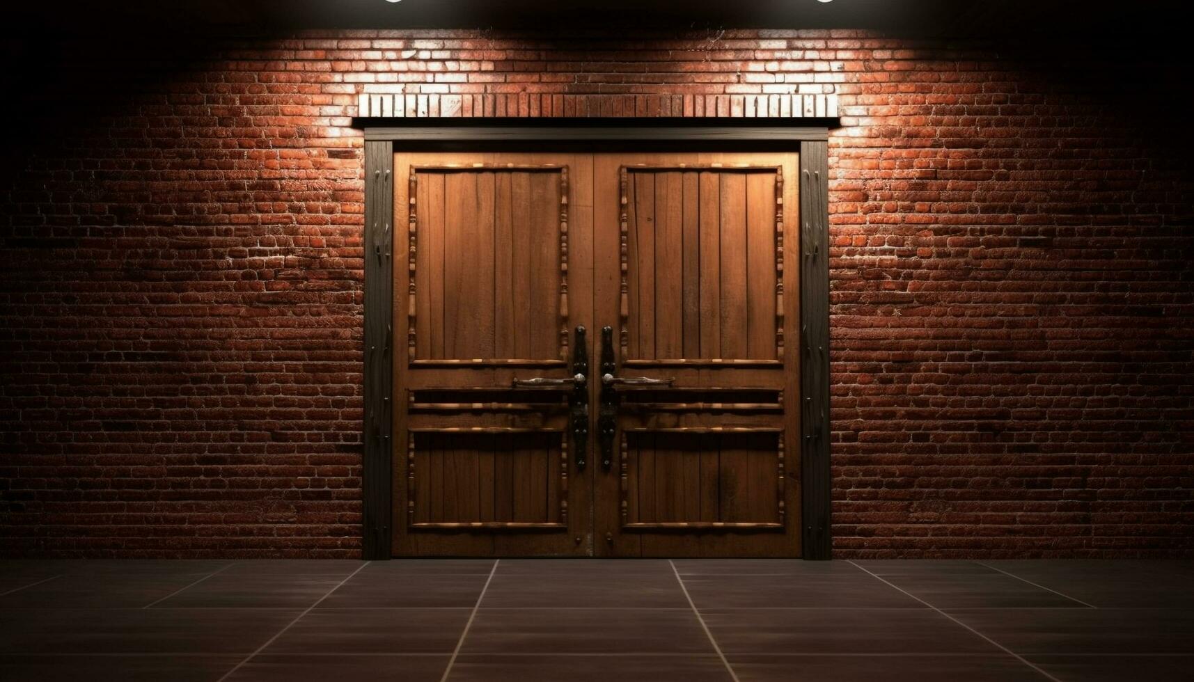 oud roestig deur met verweerd steen muur in oude gebouw gegenereerd door ai foto