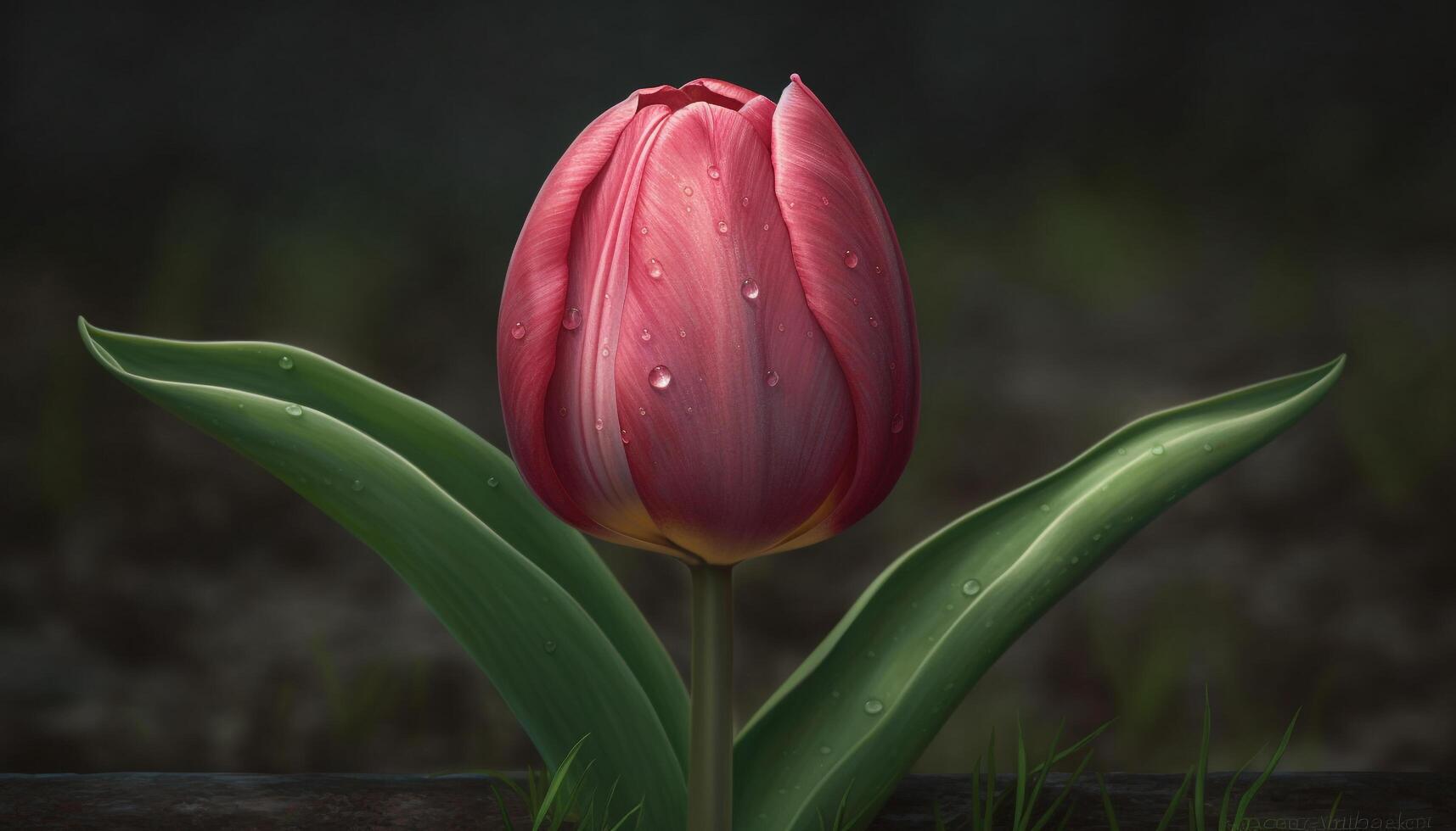 levendig tulp bloesem in formeel tuin, presentatie van schoonheid in natuur gegenereerd door ai foto