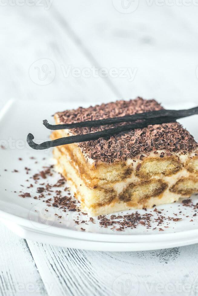 tiramisu met chocola topping foto