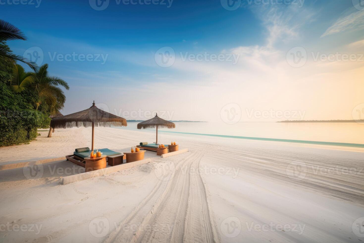 ai gegenereerd kust gelukzaligheid. zich overgeven aan in de kalmte van een spectaculair strand. foto