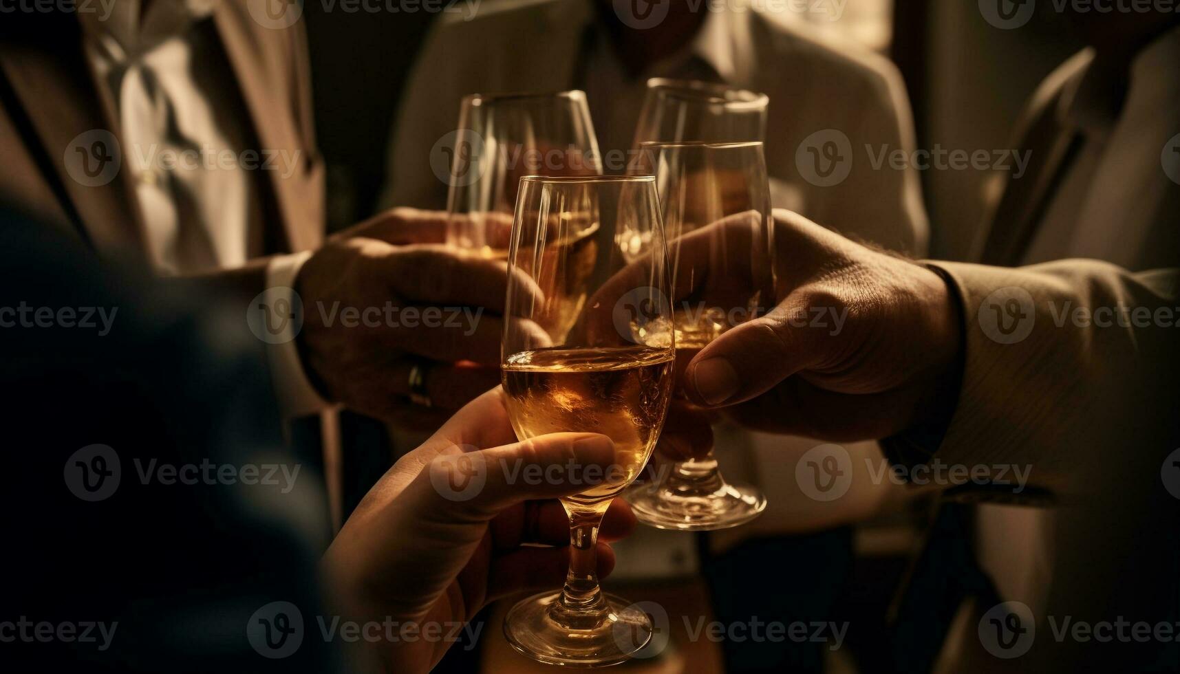 mannen en Dames Holding wijn bril in een luxe bar gegenereerd door ai foto