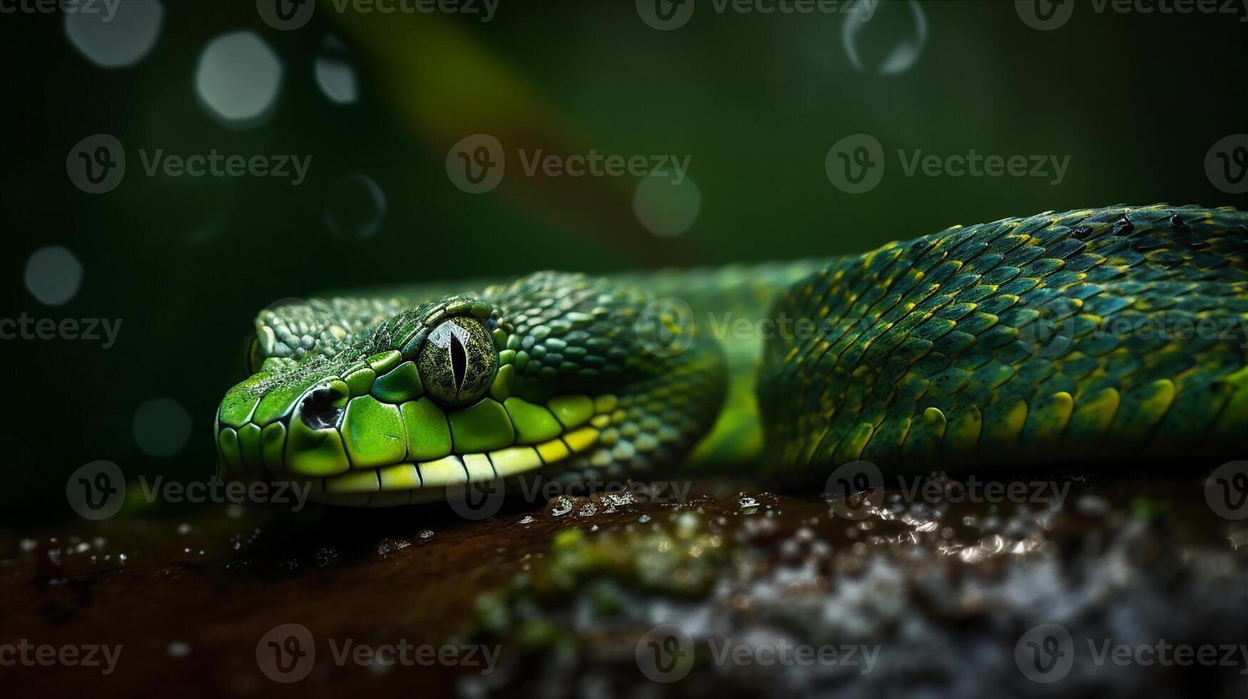 wild natuur giftig adder tong spiraal slangen in dichtbij omhoog portret gegenereerd door ai foto