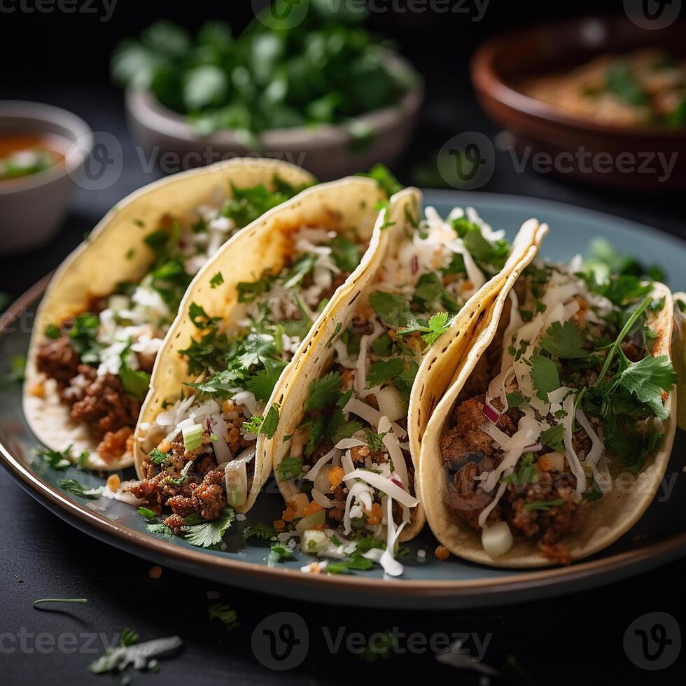 bord van taco's, ai gegenereerd foto