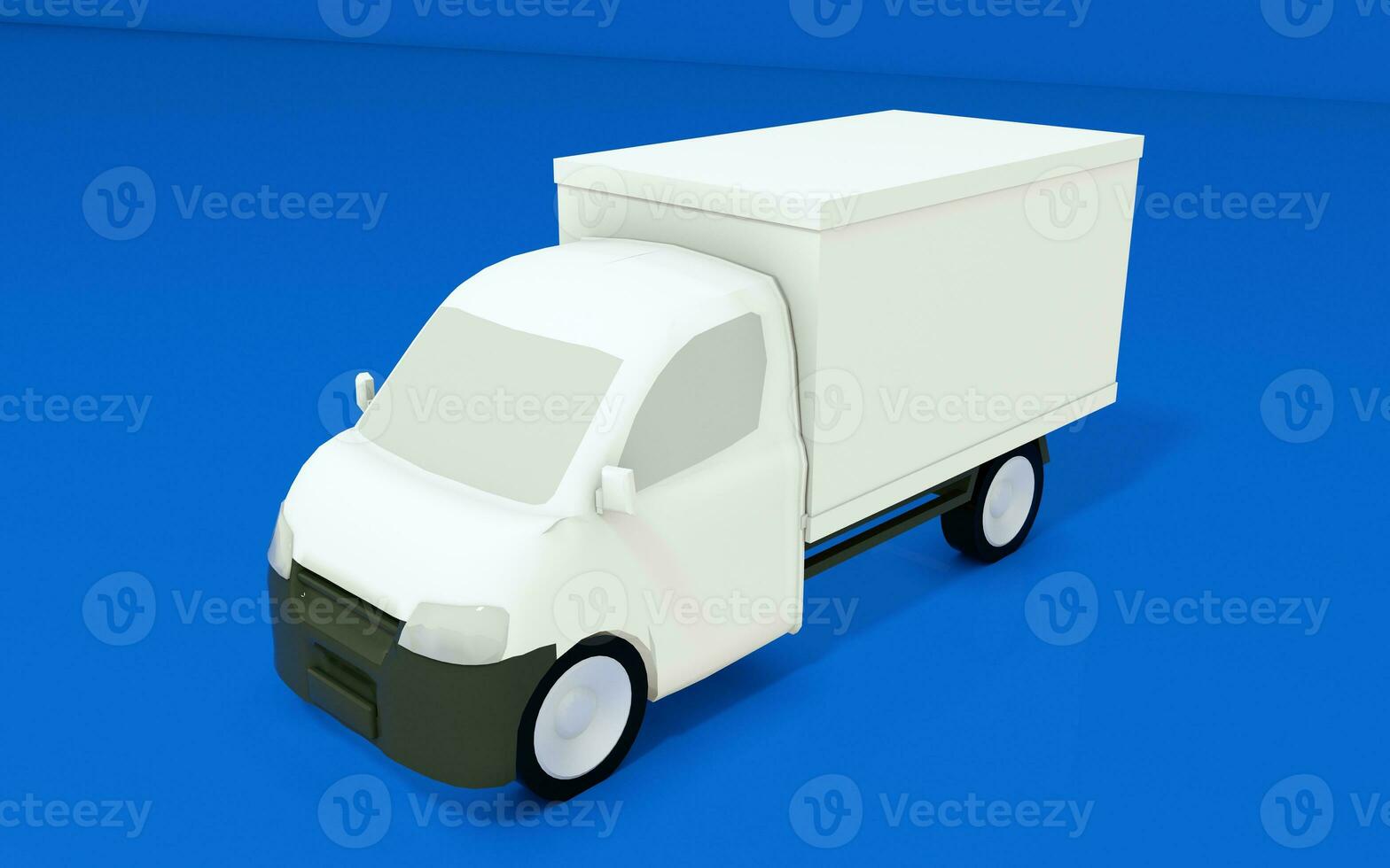 vrachtauto auto illustratie. oma auto. logistiek vervoer. 3d weergave. foto