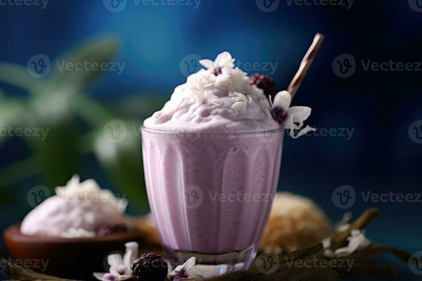 bevroren taro milkshake profesional reclame voedsel fotografie ai gegenereerd foto
