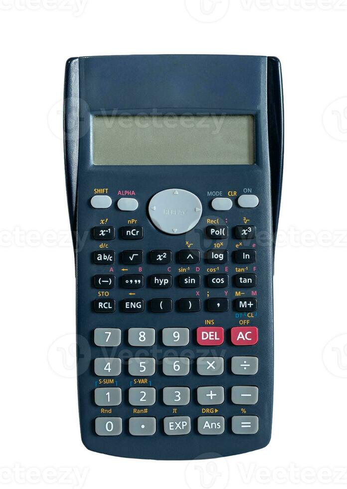 wetenschappelijk rekenmachine, geïsoleerd Aan blanco achtergrond. foto