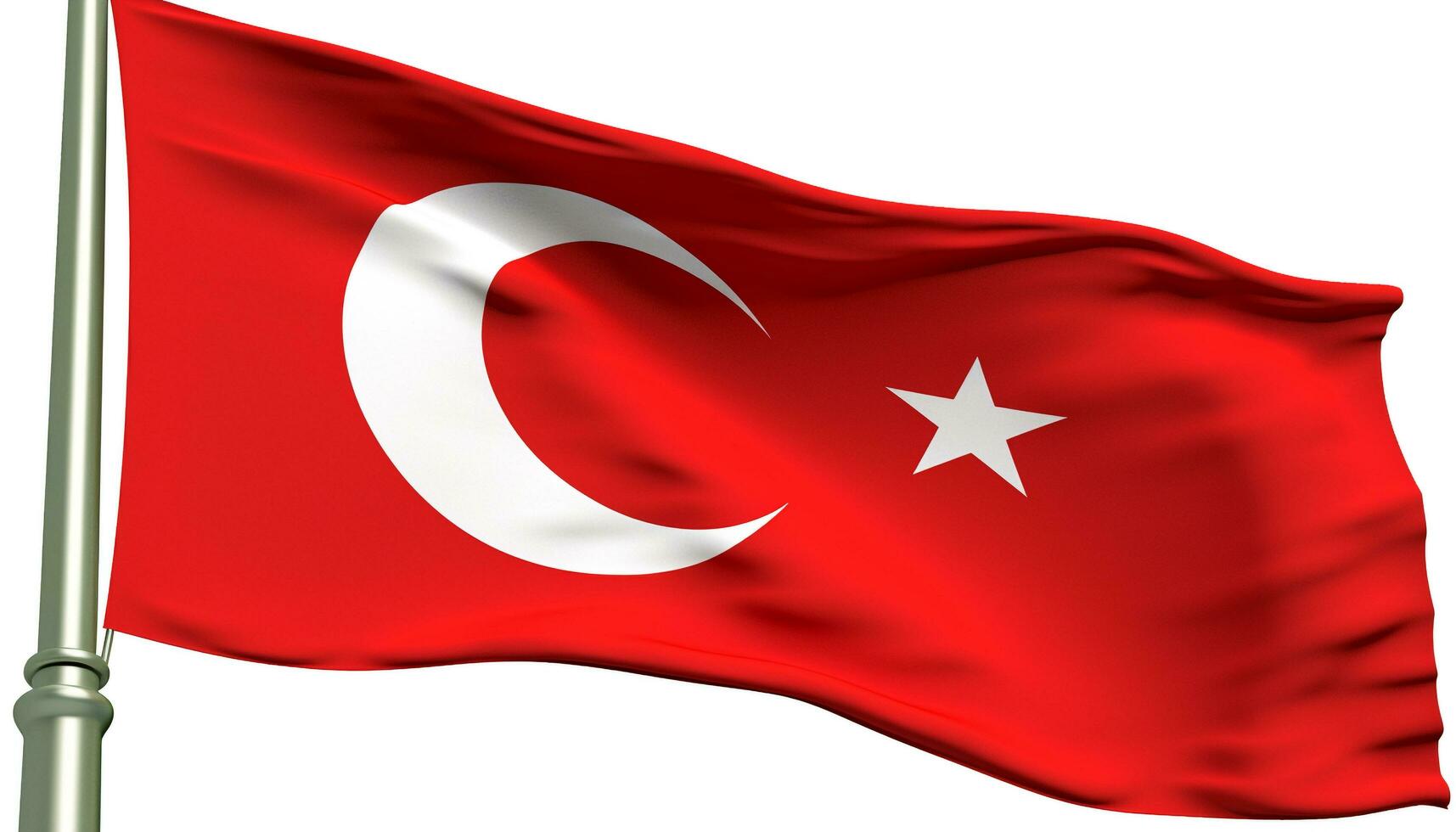 Turks vlag golvend trots, een symbool van patriottisme en identiteit gegenereerd door ai foto