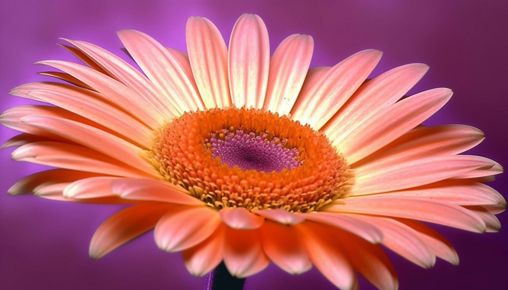 levendig gerbera madeliefje, schoonheid in natuur, macro, multi gekleurde bloesem gegenereerd door ai foto