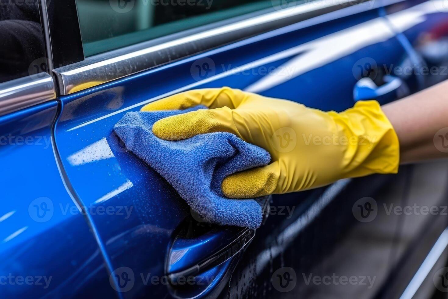 auto wassen hand- met washandje generatief ai foto