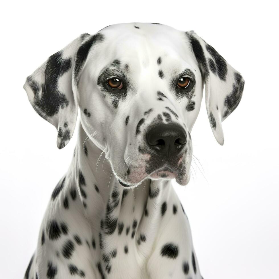 schoonheid dalmatiër hond, geïsoleerd Aan wit achtergrond, genereren ai foto