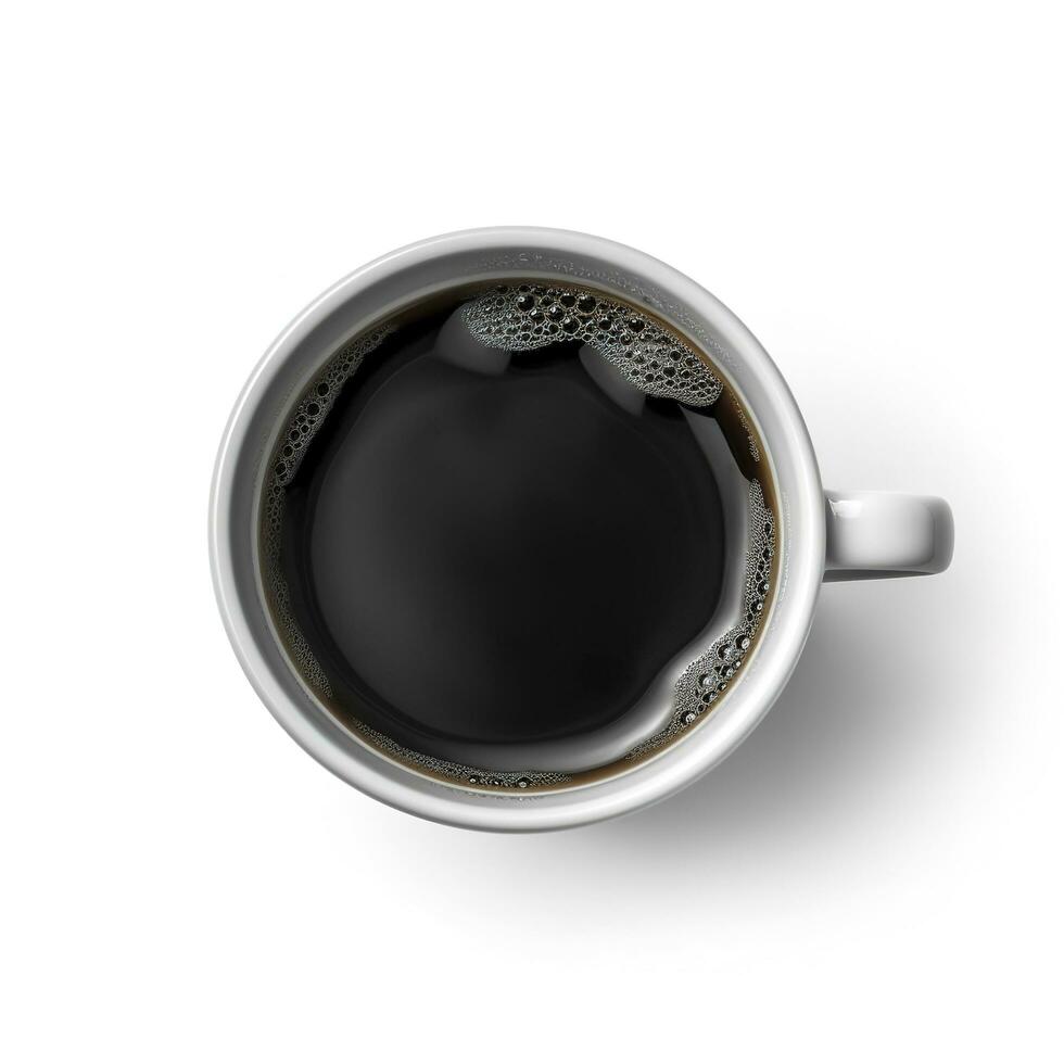 zwart koffie in kop geïsoleerd Aan wit achtergrond, genereren ai foto