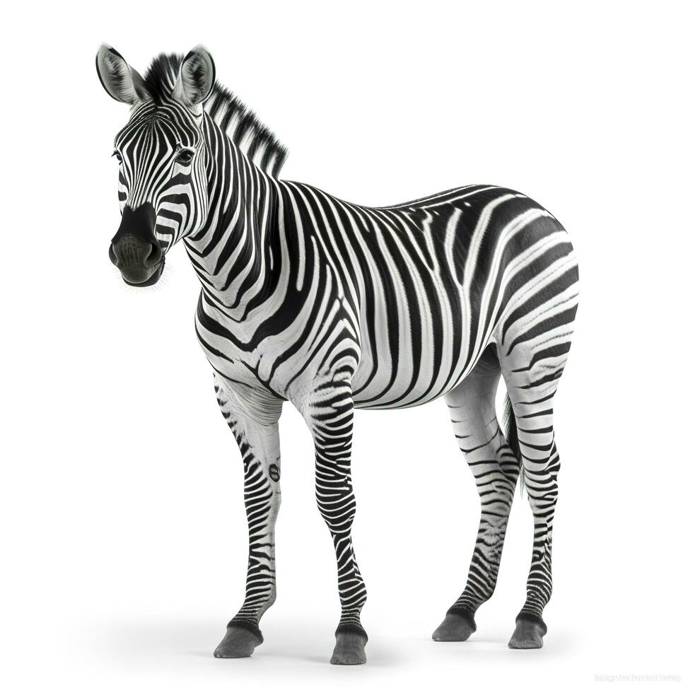 zebra geïsoleerd Aan wit achtergrond, genereren ai foto