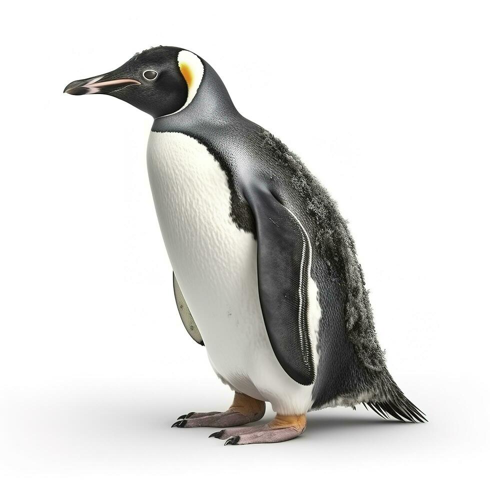 pinguïn geïsoleerd Aan wit achtergrond, genereren ai foto