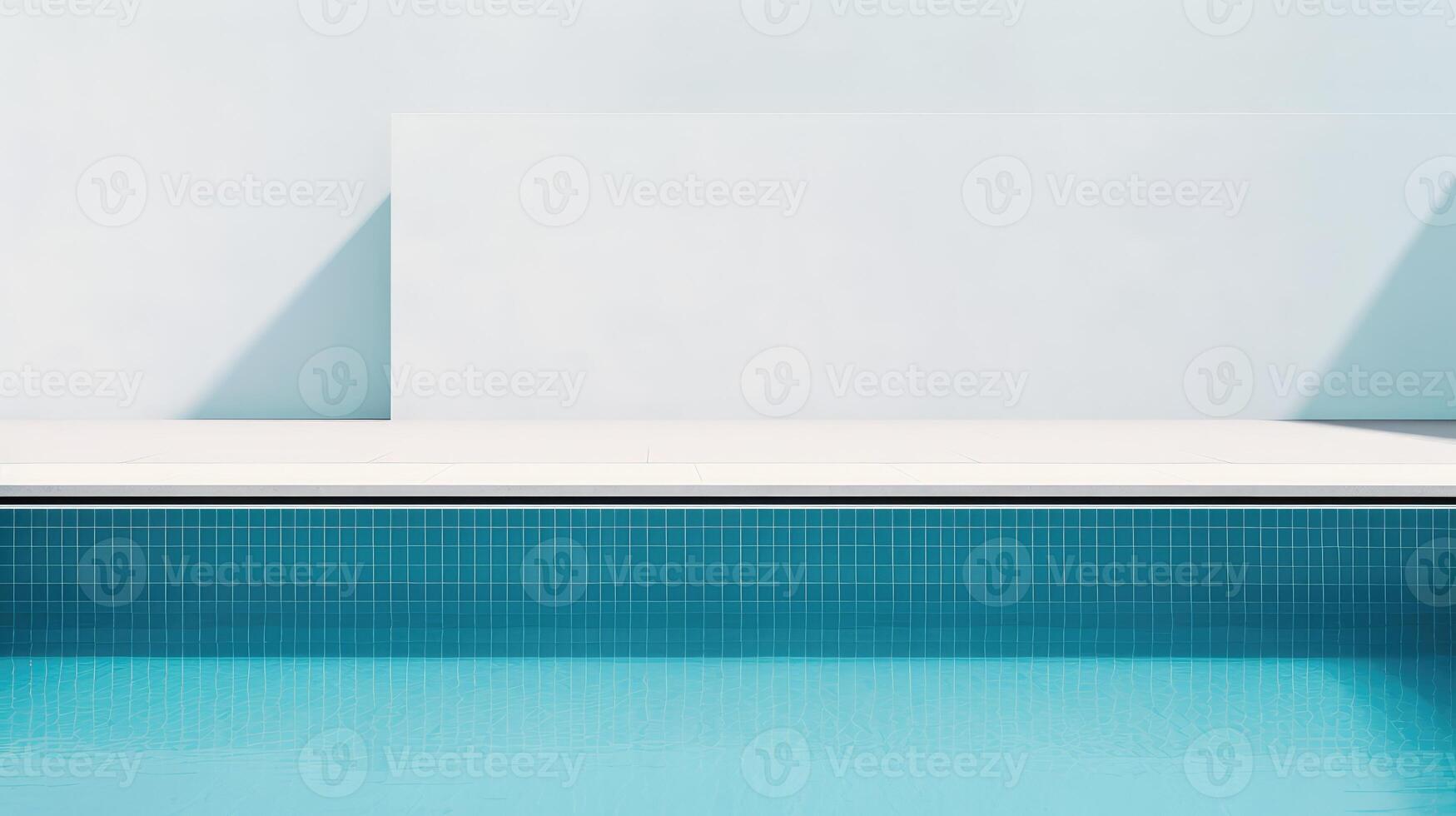 minimalistisch interieur met zwemmen zwembad. generatief ai foto