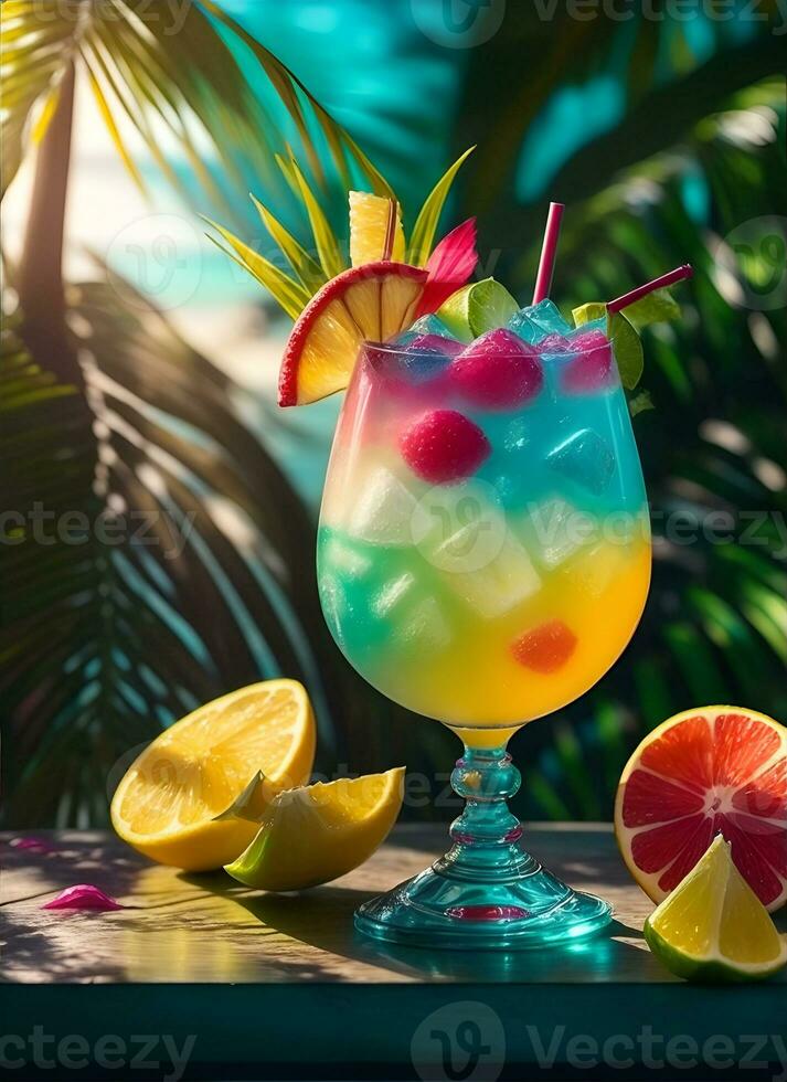 foto tropisch cocktail. ai gegenereerd
