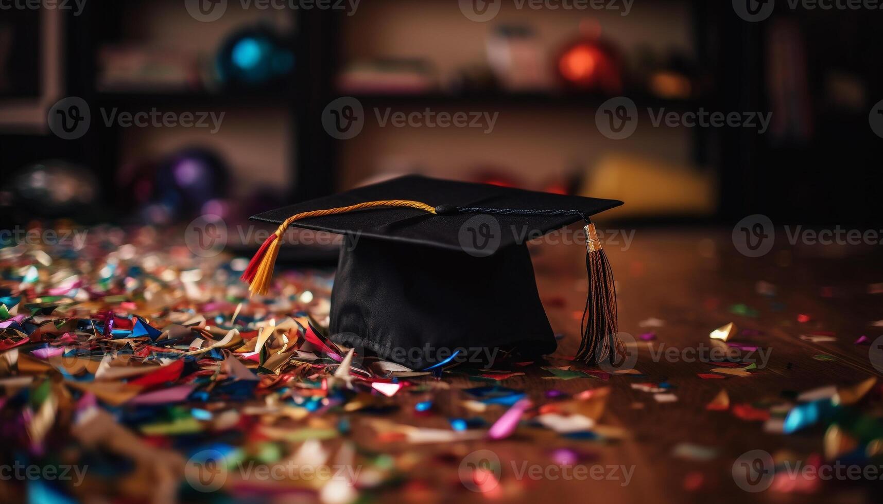 diploma uitreiking viering succes, prestatie, en aan het leren gecombineerd gegenereerd door ai foto