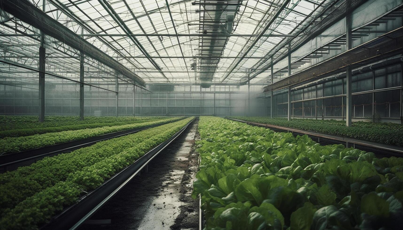 vers biologisch groenten gegroeid binnenshuis in hydrocultuur gegenereerd door ai foto