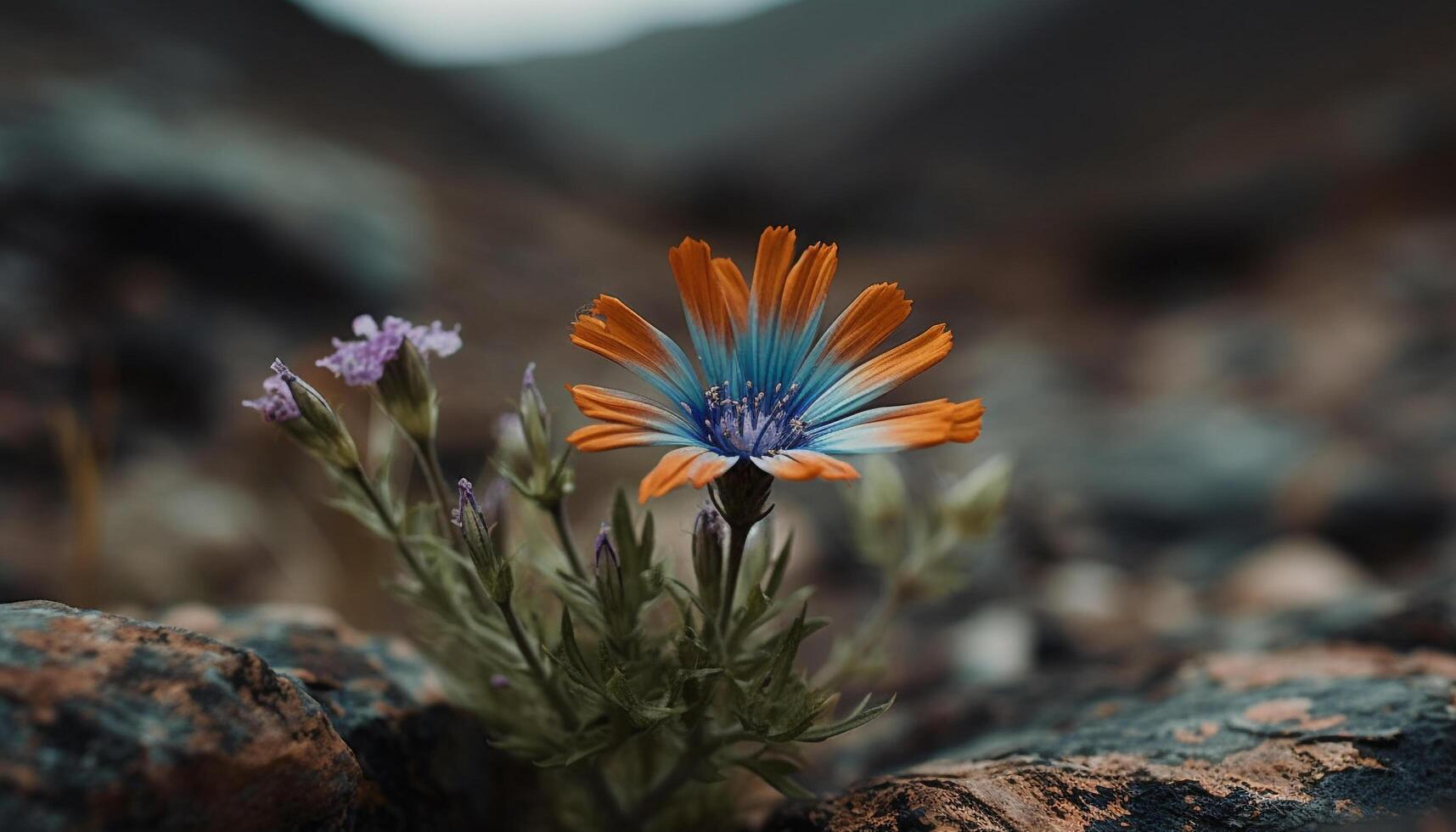 geel madeliefje bloesems in vers berg weide gegenereerd door ai foto