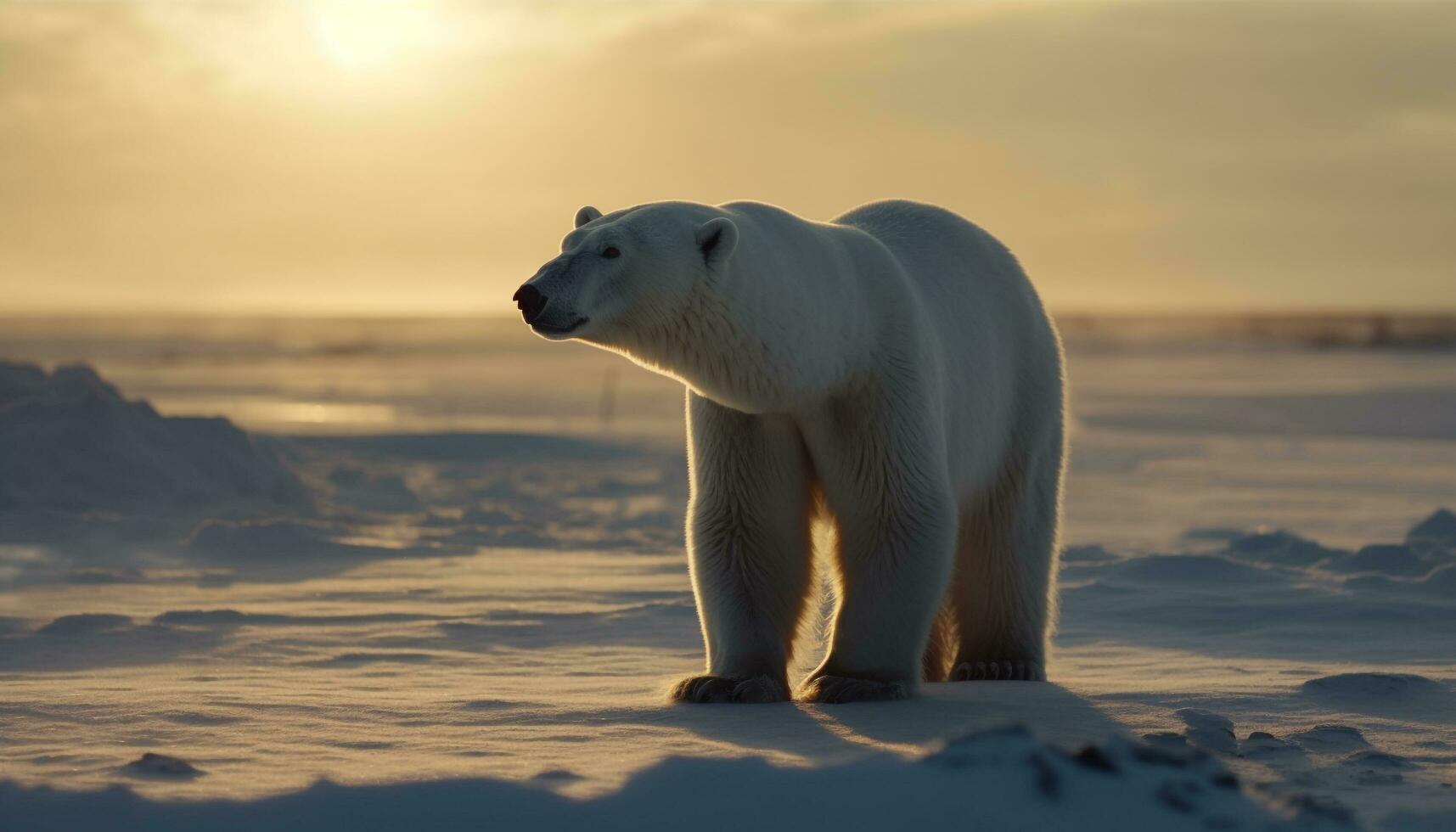 groot arctisch zoogdier staand Aan ijs ijsschots gegenereerd door ai foto