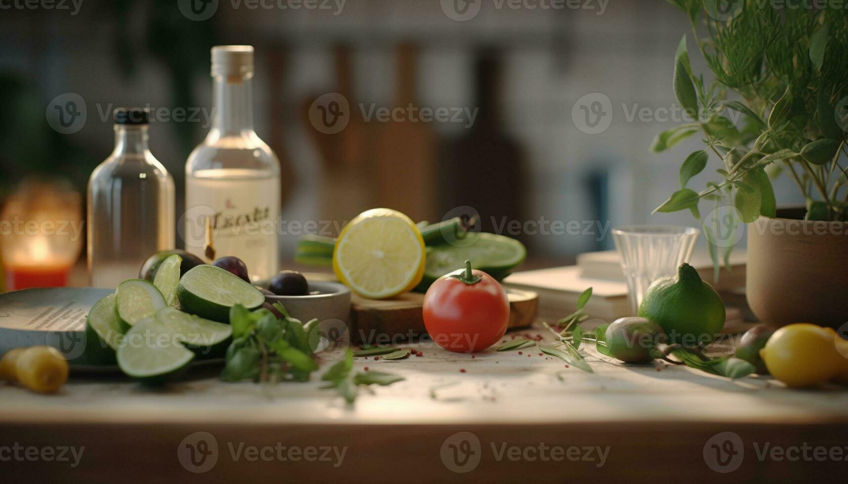 biologisch citrus cocktail Aan rustiek hout tafel voor gezond levensstijlen gegenereerd door ai foto
