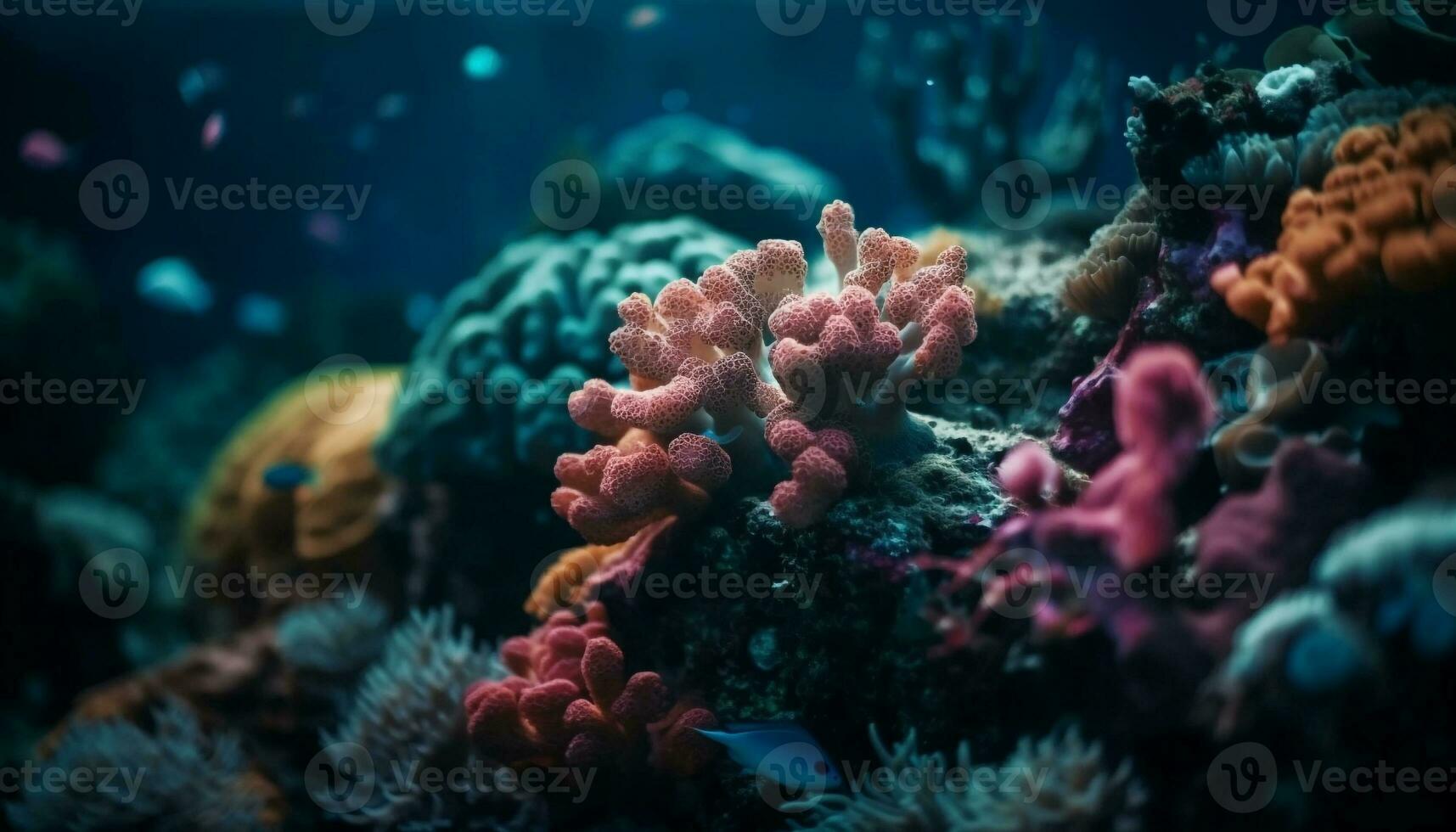 kleurrijk rif krioelt met zee leven avontuur gegenereerd door ai foto