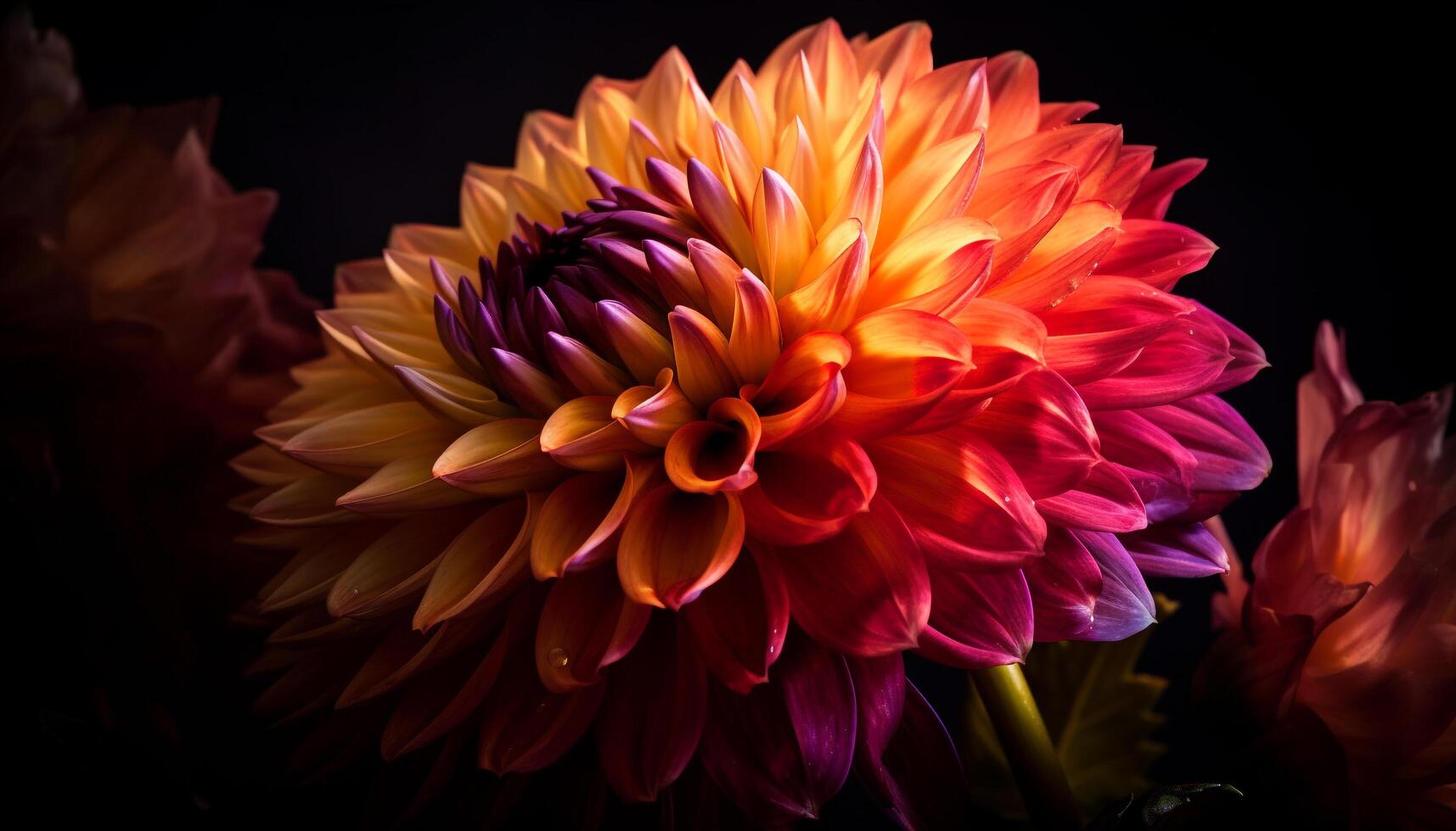 levendig gekleurde boeket vitrines schoonheid in natuur single bloemen gegenereerd door ai foto