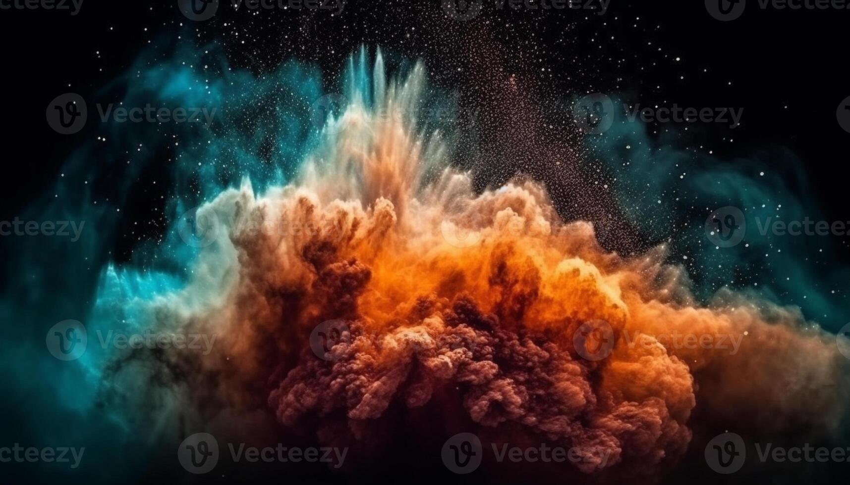 exploderend ster creëert abstract sterrenbeeld in helder geel heelal illustratie gegenereerd door ai foto