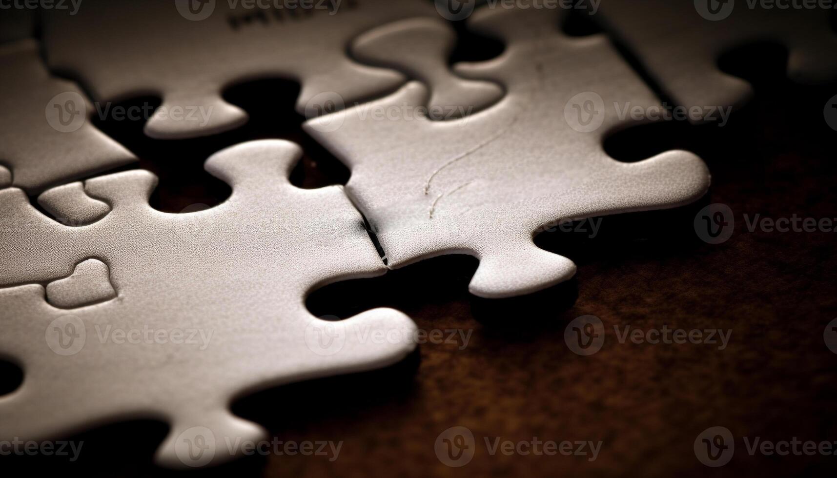 samenspel verbindt decoupeerzaag stukken naar oplossen abstract puzzel met succes gegenereerd door ai foto