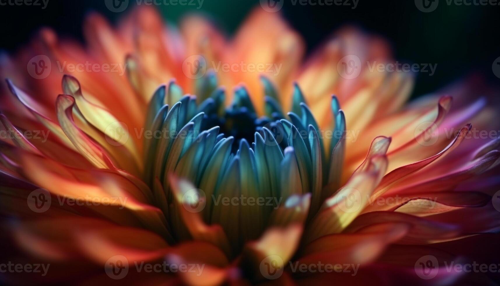 levendig kleuren van natuur roze, groente, en geel bloemblaadjes gegenereerd door ai foto