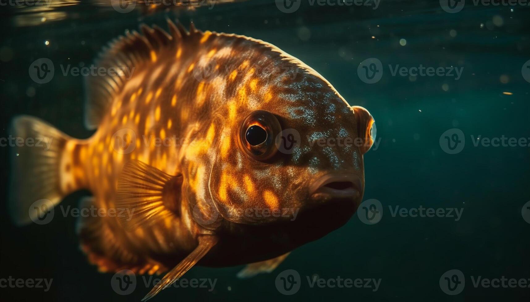 kleurrijk tropisch vis zwemmen in een mooi onderwater- rif milieu gegenereerd door ai foto