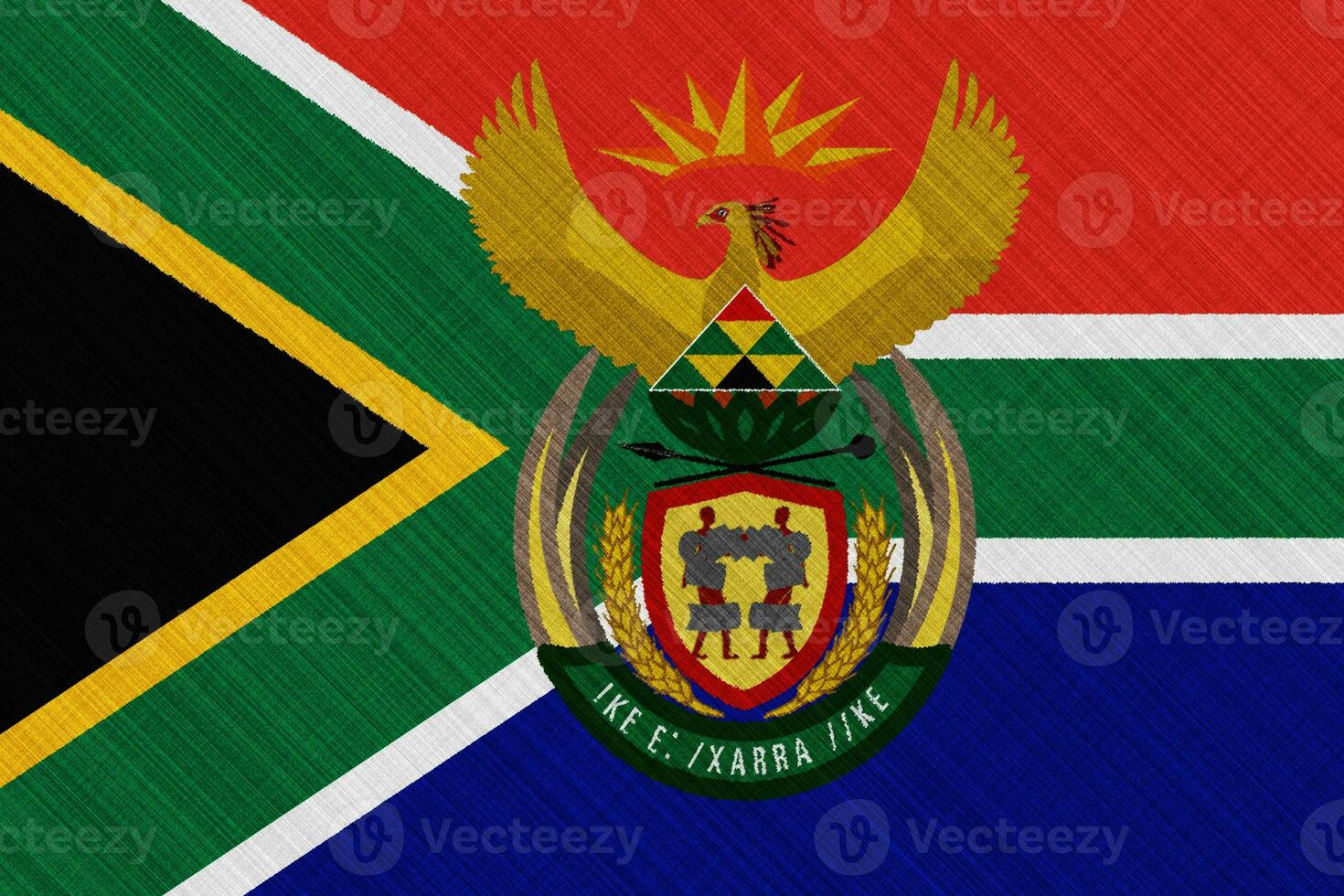 vlag van republiek van zuiden Afrika Aan een getextureerde achtergrond. concept collage. foto