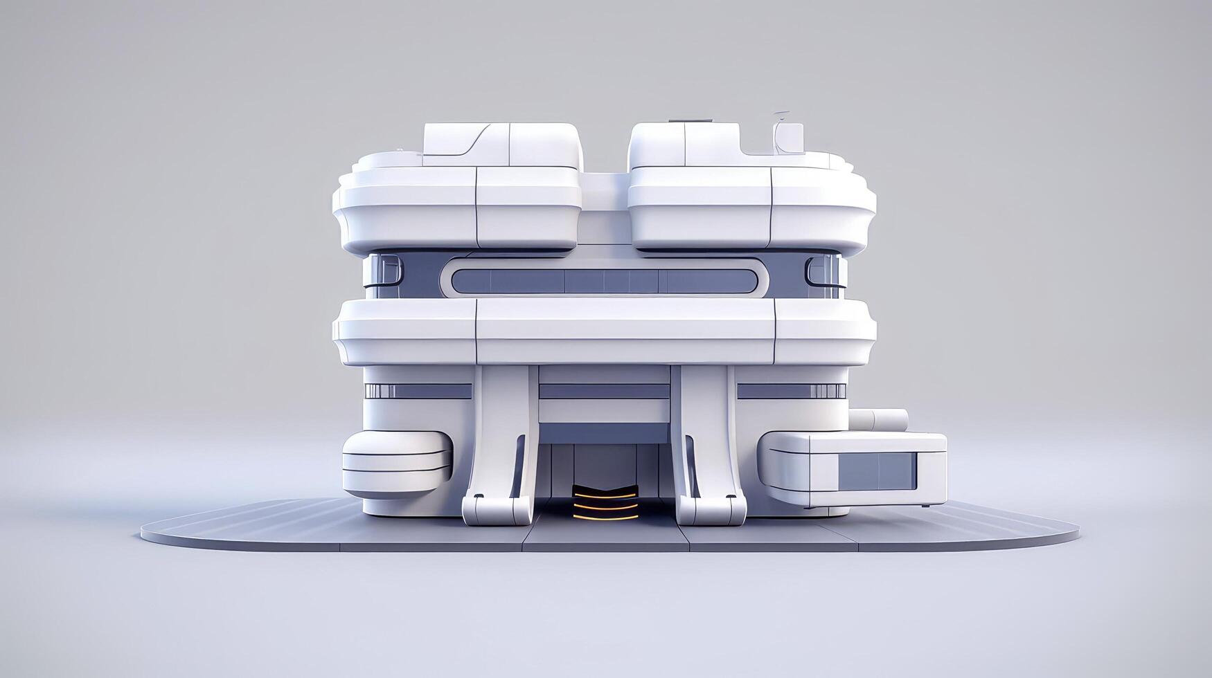 3d futuristische sci-fi wit stad architectuur met biologisch wolkenkrabbers, voor wetenschap fictie of fantasie achtergronden, abstract gebouw, generatief ai illustratie foto