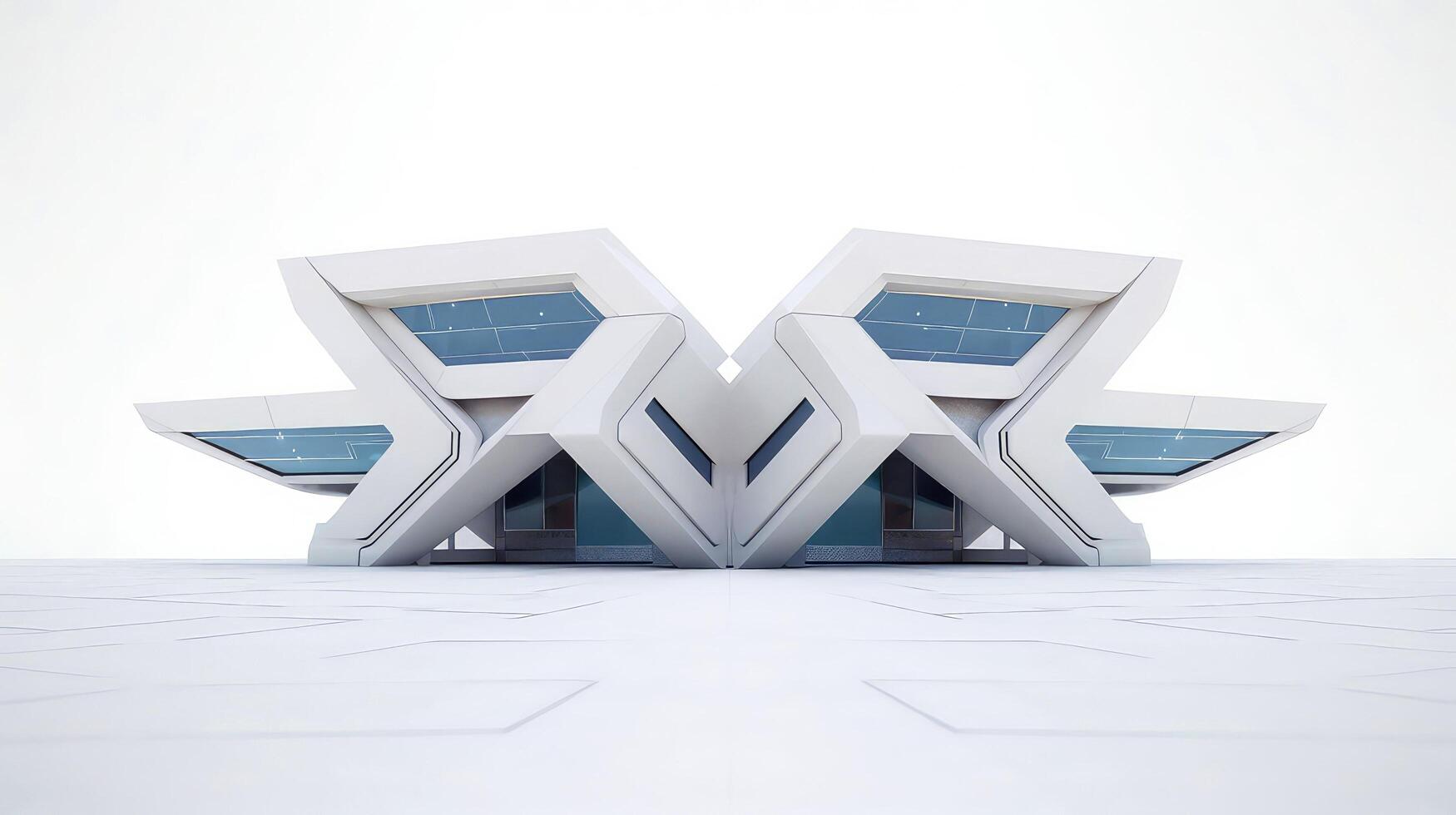 3d futuristische sci-fi wit stad architectuur met biologisch wolkenkrabbers, voor wetenschap fictie of fantasie achtergronden, abstract gebouw, generatief ai illustratie foto