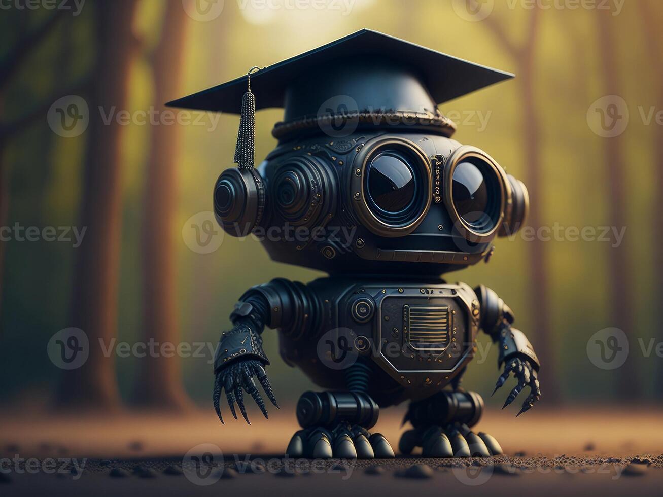 robot in diploma uitreiking kap. ai foto