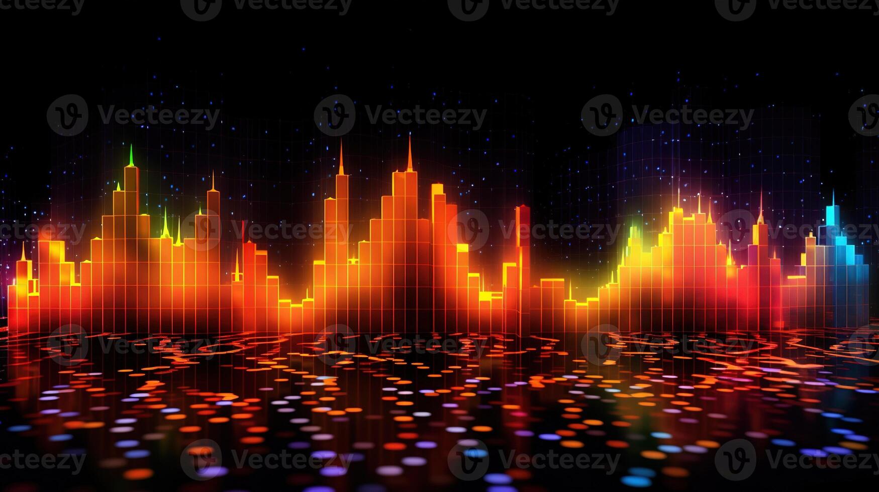 generatief ai, voorraad markt tabel lijnen, financieel diagram Aan technologie abstract achtergrond staan voor financieel crisis, financieel ineenstorting. technologie concept, handel markt concept. foto