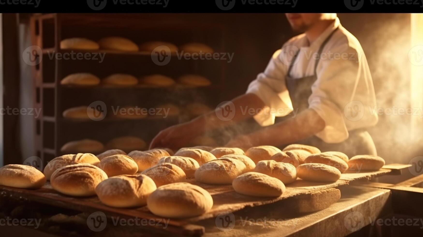 generatief ai, handen van bakker in restaurant of huis keuken, bereidt zich voor ecologisch natuurlijk gebakjes foto