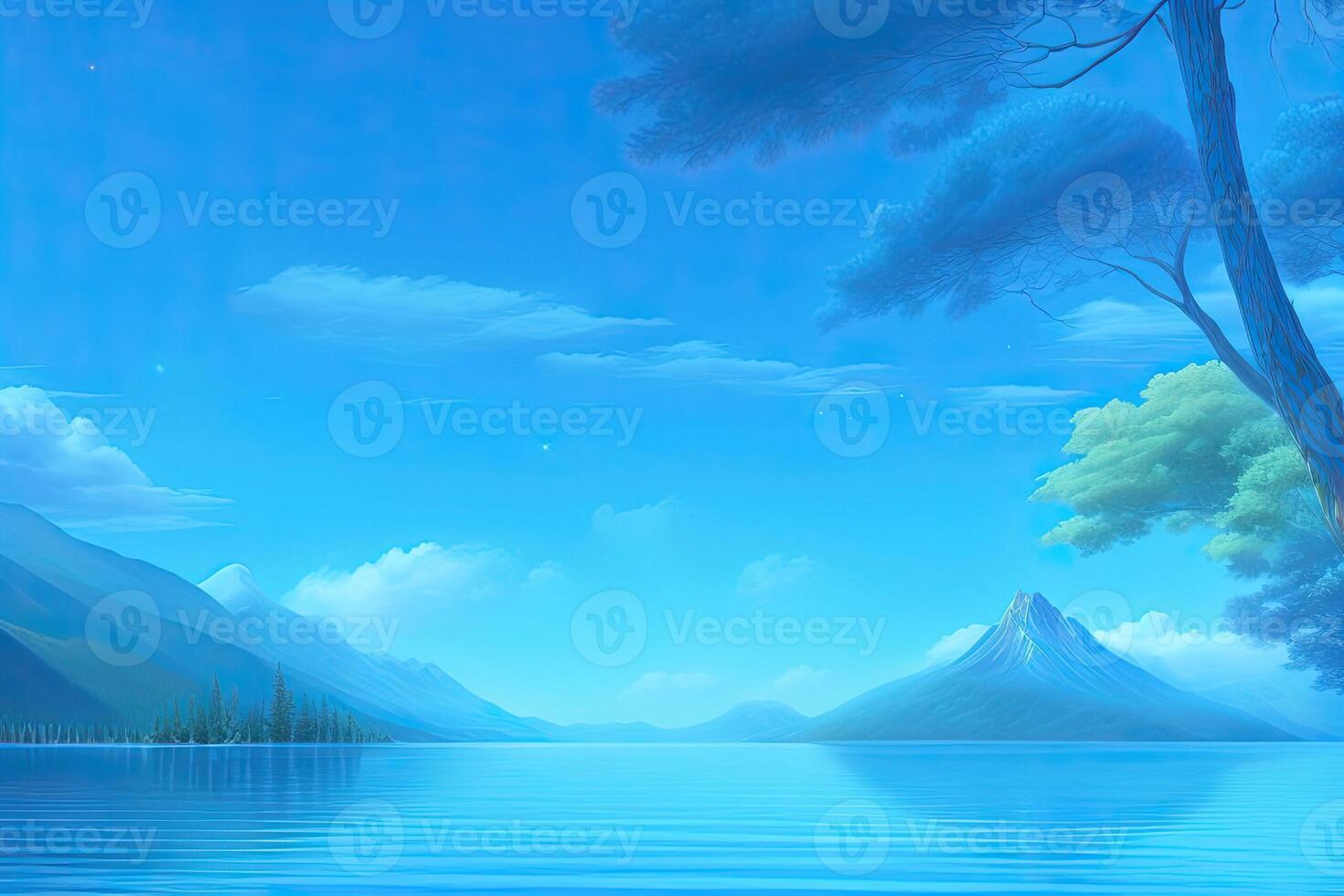 blauw abstract natuur landschap achtergrond. generatief ai foto