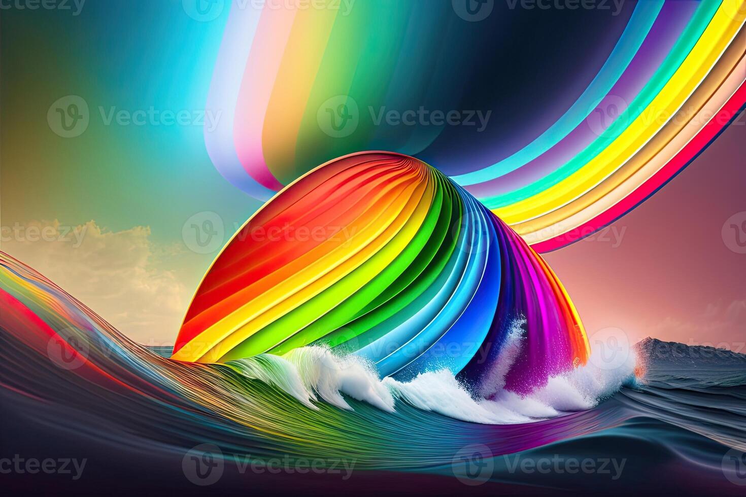 regenboog abstract generatief ai ontwerp illustratie foto