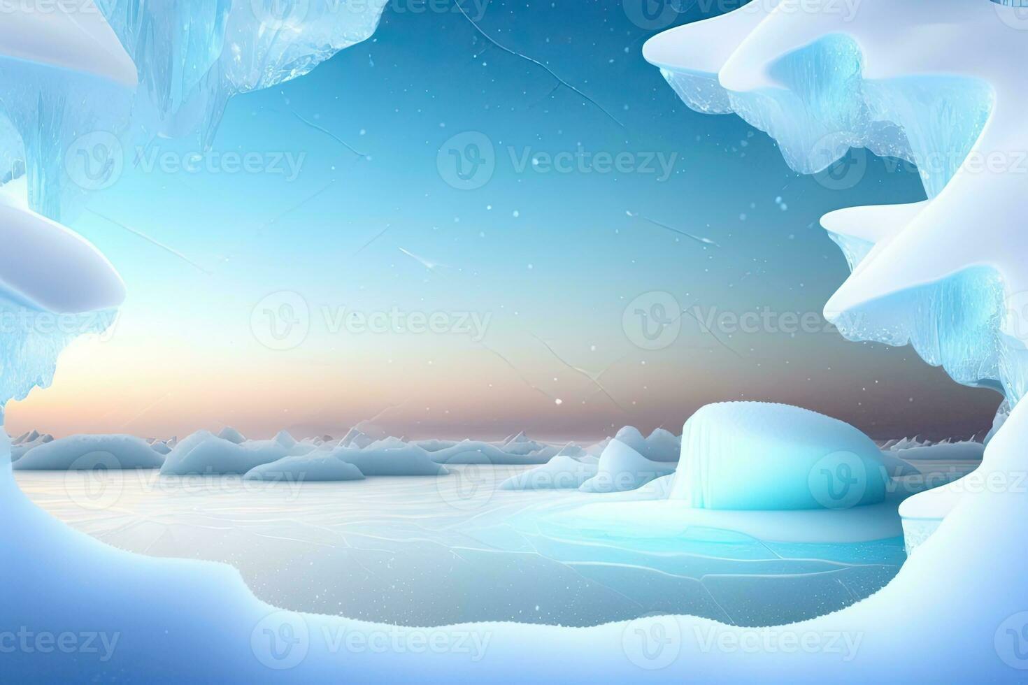 ijs winter achtergrond generatief ai foto