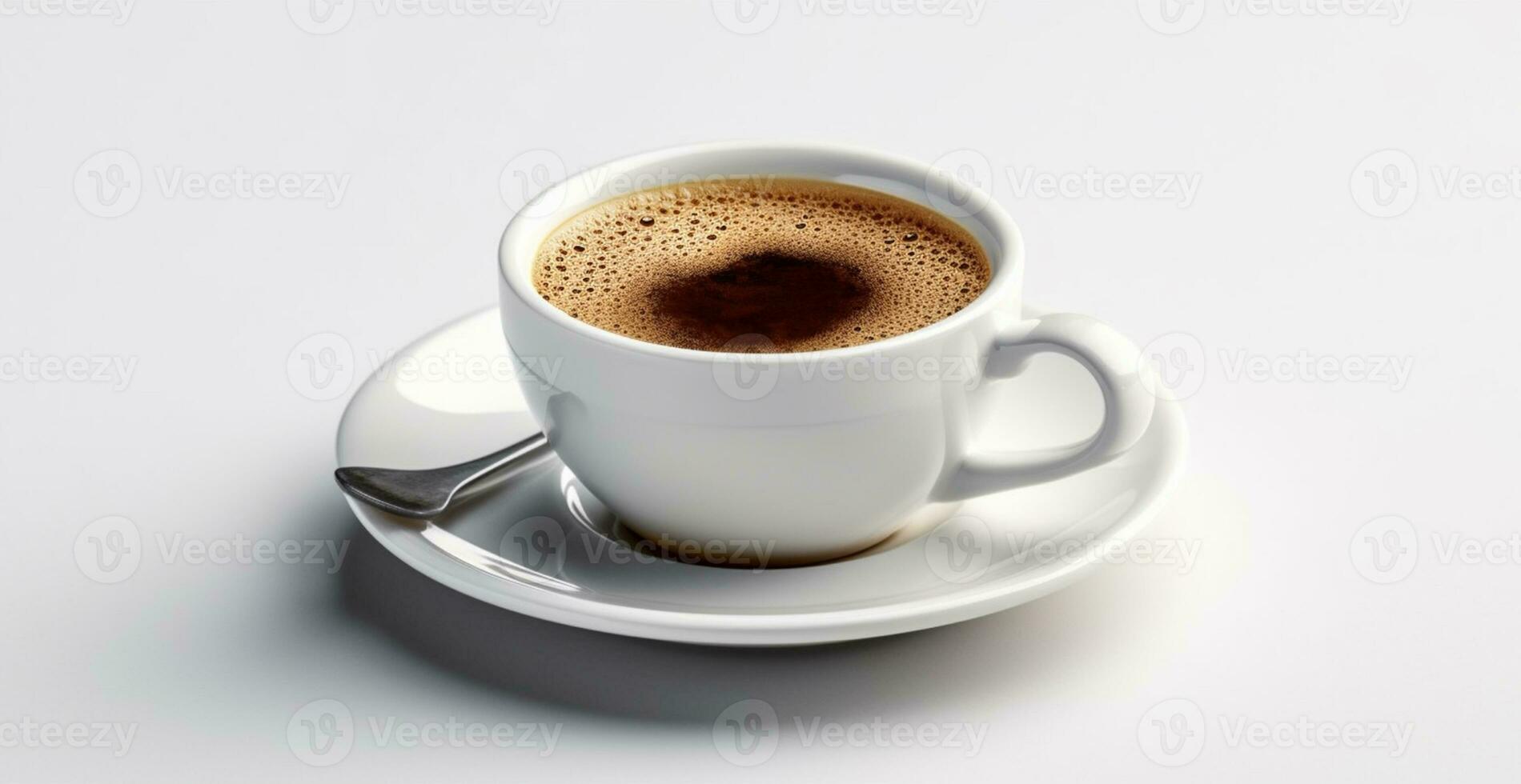 wit kop van koffie Aan wit achtergrond - ai gegenereerd beeld foto