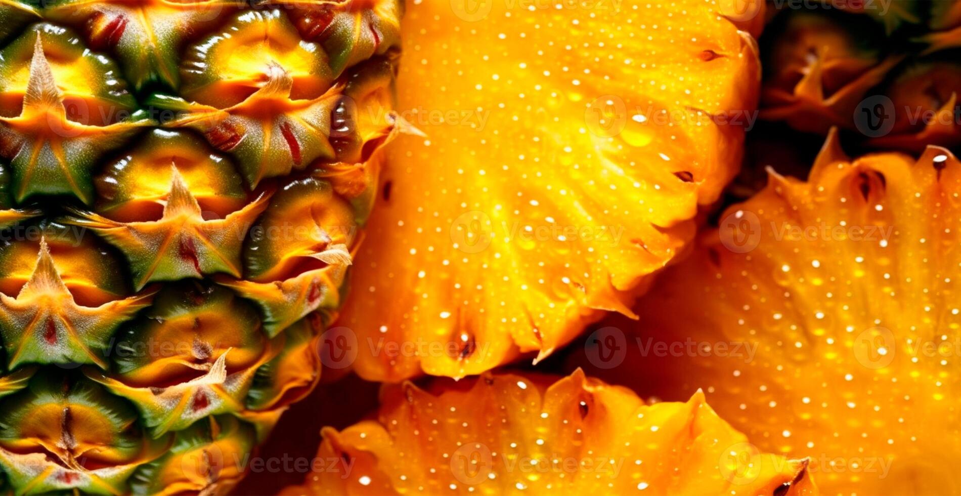 realistisch ananas textuur. detailopname ananas huid, tropisch patroon, fruit banier - ai gegenereerd beeld foto