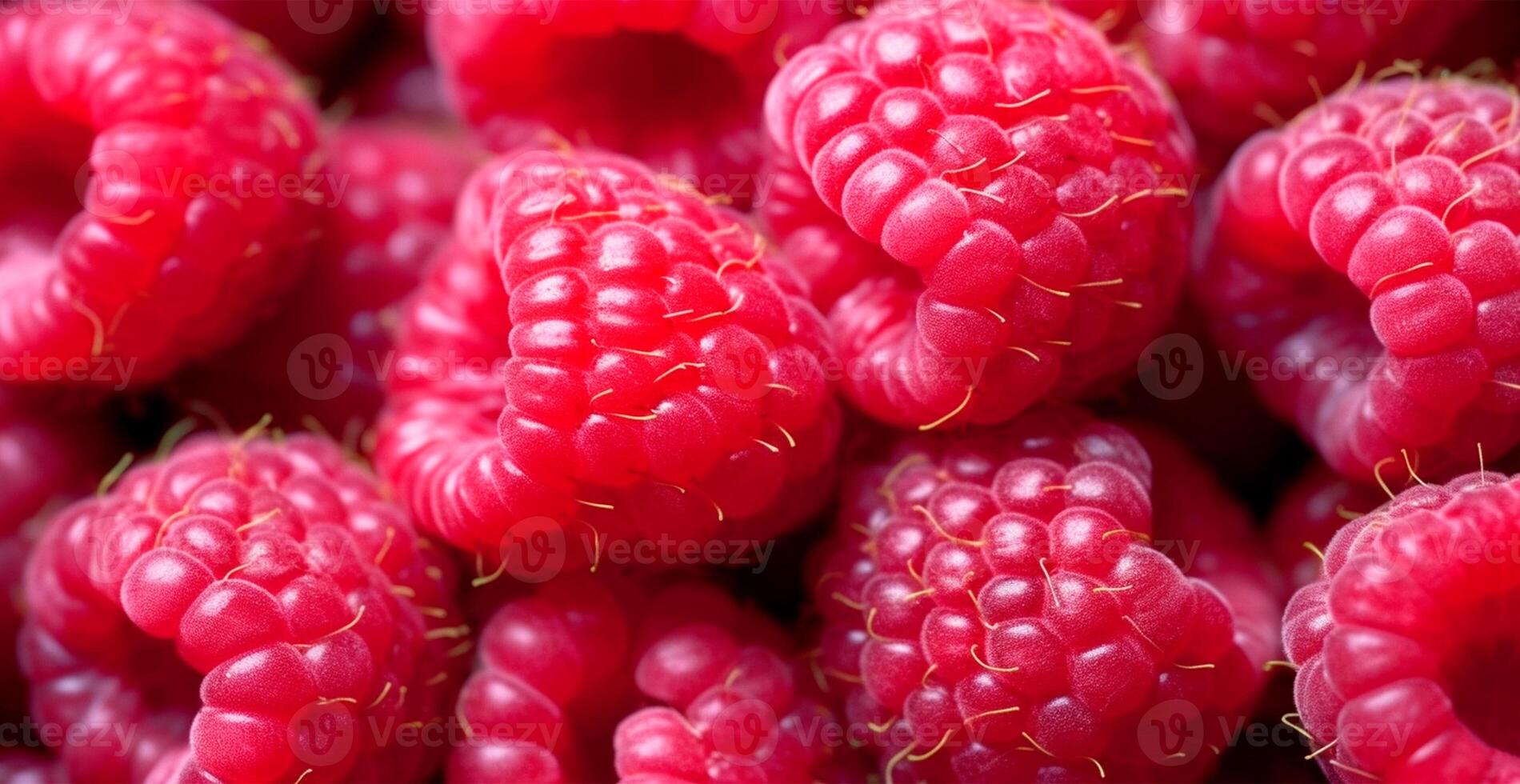 eco framboos. macro van vers biologisch natuurlijk bessen. fruit rood achtergrond - ai gegenereerd beeld foto