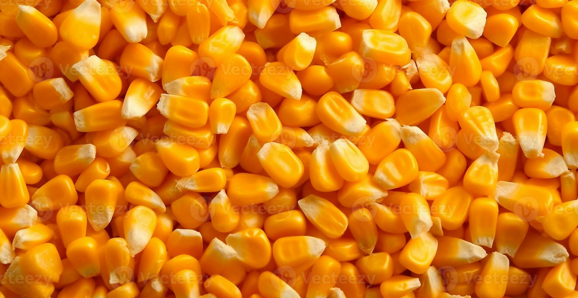 geschild maïs maïskolf, geel zaden, top visie - ai gegenereerd beeld foto