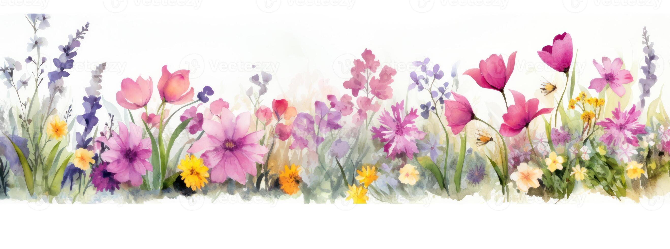 waterverf bloemen achtergrond. illustratie ai generatief foto