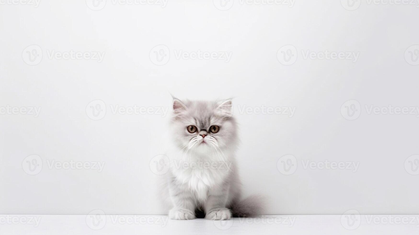 schattig Perzisch kat geïsoleerd Aan wit achtergrond. met kopiëren ruimte. generatief ai foto