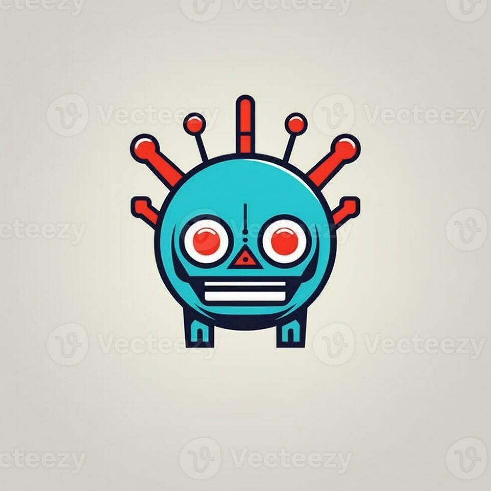 een schattig mascotte logo van robot foto